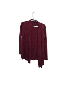 Prospect Blvd Burgundy Ribbed Waterfall Cardigan Large